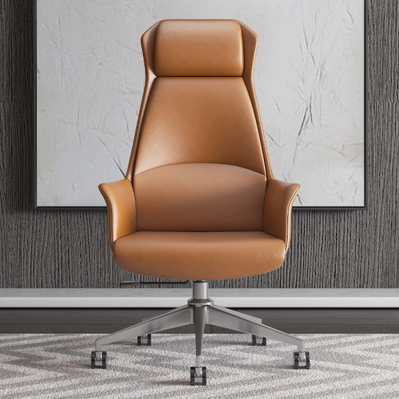 

Modern Leather Office Chair Comfort Swivel Executive Conference Home Office Chair Computer Ergonomic Chaise Bureau Home Supplies