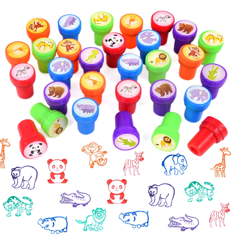 10/20pcs Kids Self-ink Stamps Assorted Stamps Children Toy Stamps  Cartoon Seal Scrapbooking DIY Painting Photo Album Decor