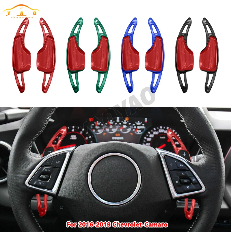 

ABS Shift Paddle For Chevrolet Camaro 6th Gen 2016 2017 2018 Car Steering Wheel Paddle Shifter DSG Extension Gear Sticker