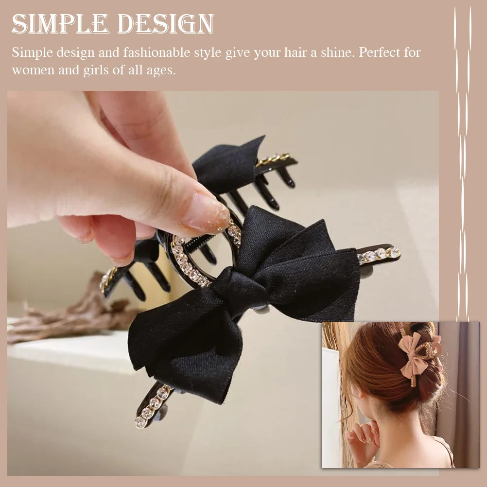 

2pcs Bowknot Clamp Creative Clip for Women Girls Lovely Hair Claw Bath Face Washing Kitchen Use Fashionable Beauty Barrette