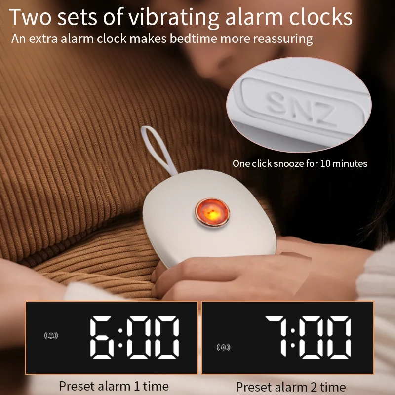 Mute Vibrating Alarm Clock Bed Shaker Impact for Hearing Impaired Snooze Silent Student Cartoon Clocks Light Reminder NO Distrub