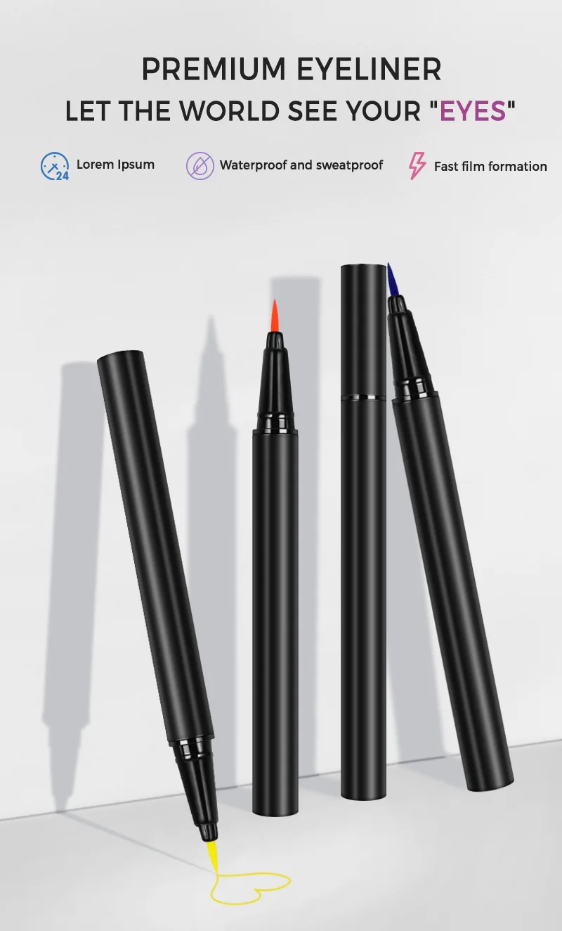 No Logo Matte Liquid Eyeliner Waterproof Lasting Colorful Red Brown Quickily Drying Eyeliner