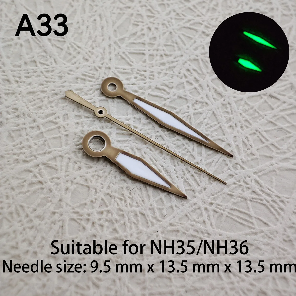 Watch Hands NH35 Hands,NH36 Hands Green Luminous Hands Second Hands Watch Accessories Suitable For NH35,NH36 Movements 08