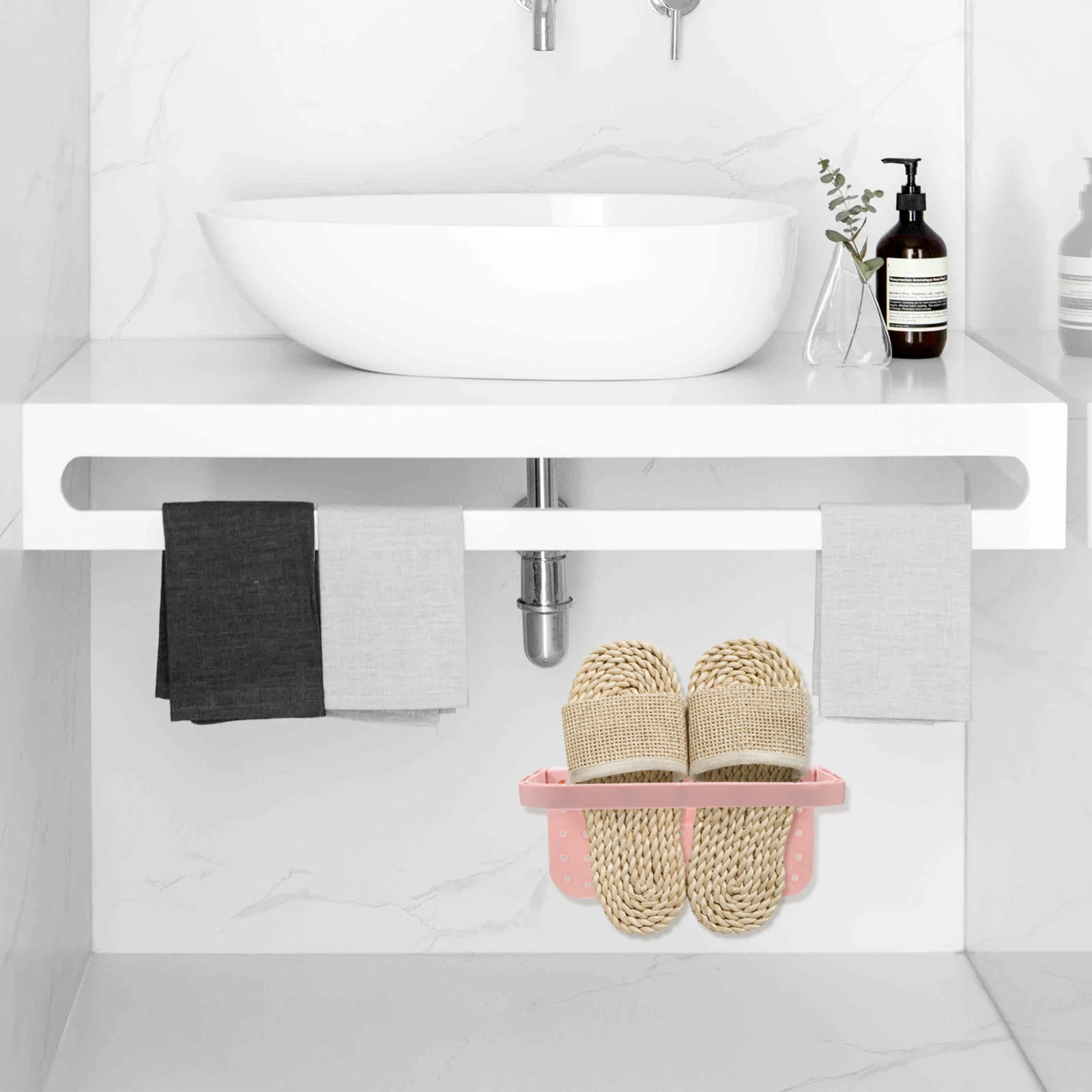 

Wall Mounted Folding Shoe Rack Shoes Organizer Small Slipper Storage for Bedroom Bathroom Holder