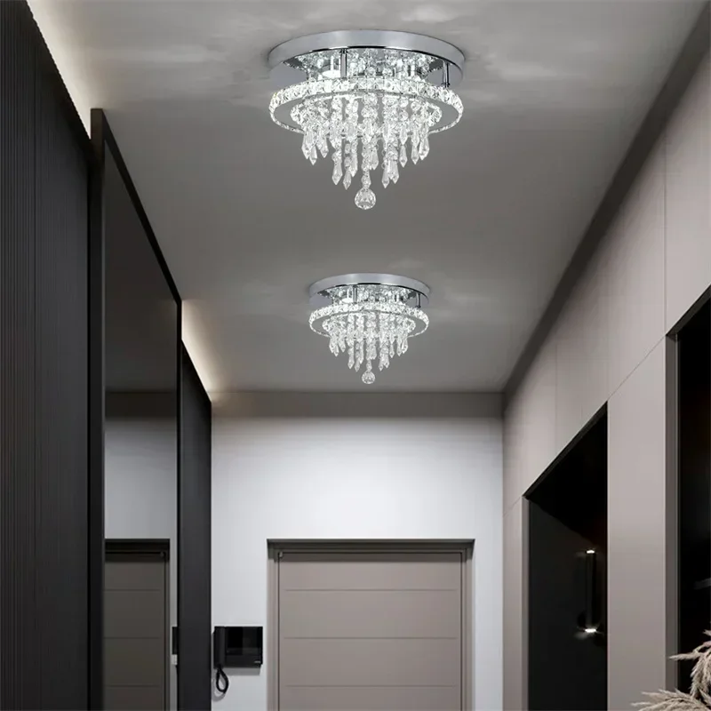 Cross Border Modern Minimalist Circular Crystal Chandelier Living Room Restaurant Corridor High-end Home Decor Lighting Fixtures
