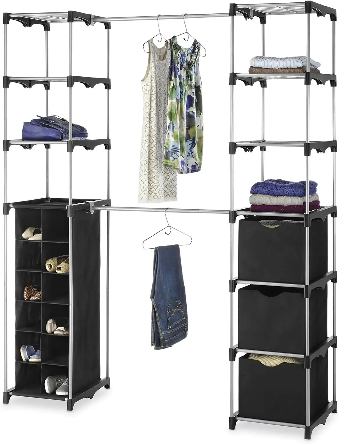 Deluxe Double Rod Adjustable Closet Organization System