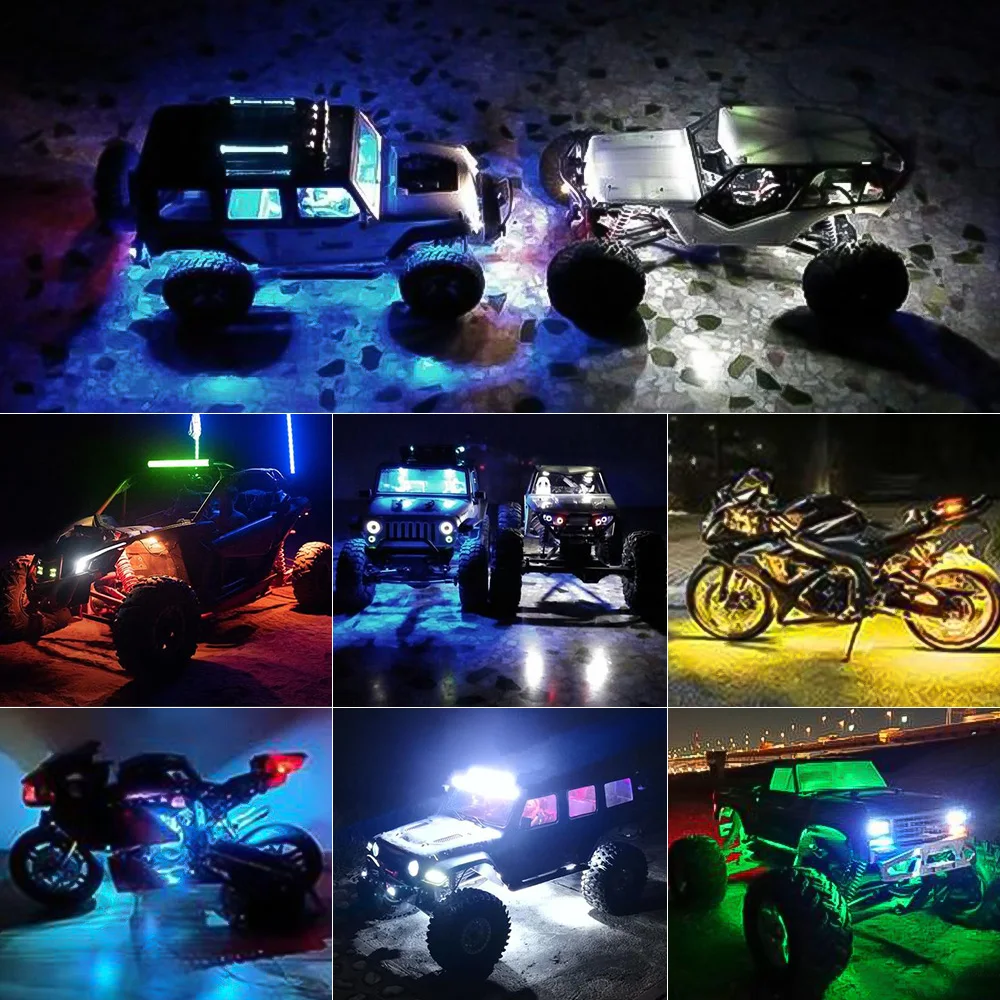 Underglow Rock Lights 6/8/10/12 Pods RGB Led Multi Color App Remote Control Music Mode Well For Pickup ATV RZR UTV Chassis Light
