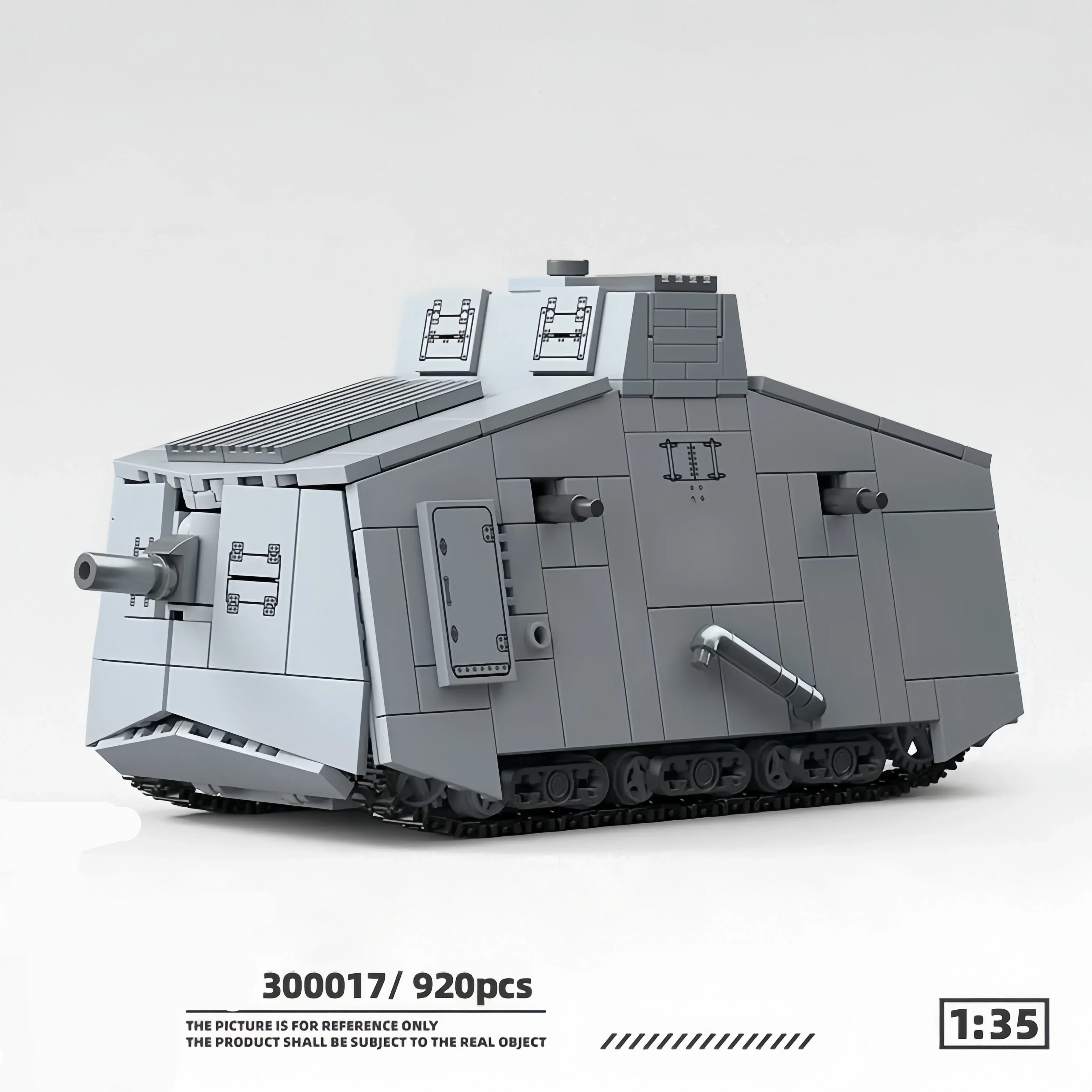 920ピース WW1 A7V 重戦車 ビルディングブロック - Lego Compatible Military Tank のレビューと価格