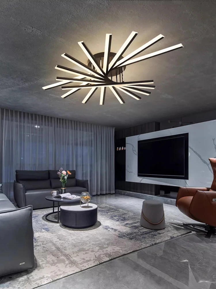 

Modern Simple Long Strips LED Ceiling Chandeliers For Living Room Bedroom Study Lamps Lustre Lighting Dimmable Plafon Fixtures