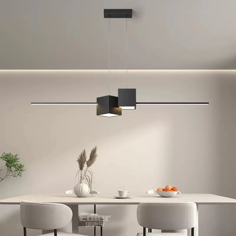 

Black White LED Chandelier Lamps for Kitchen Dinning Room Indoor LED Pendant Lamps Suspended Hanging Lighting Fixtures for Aisle