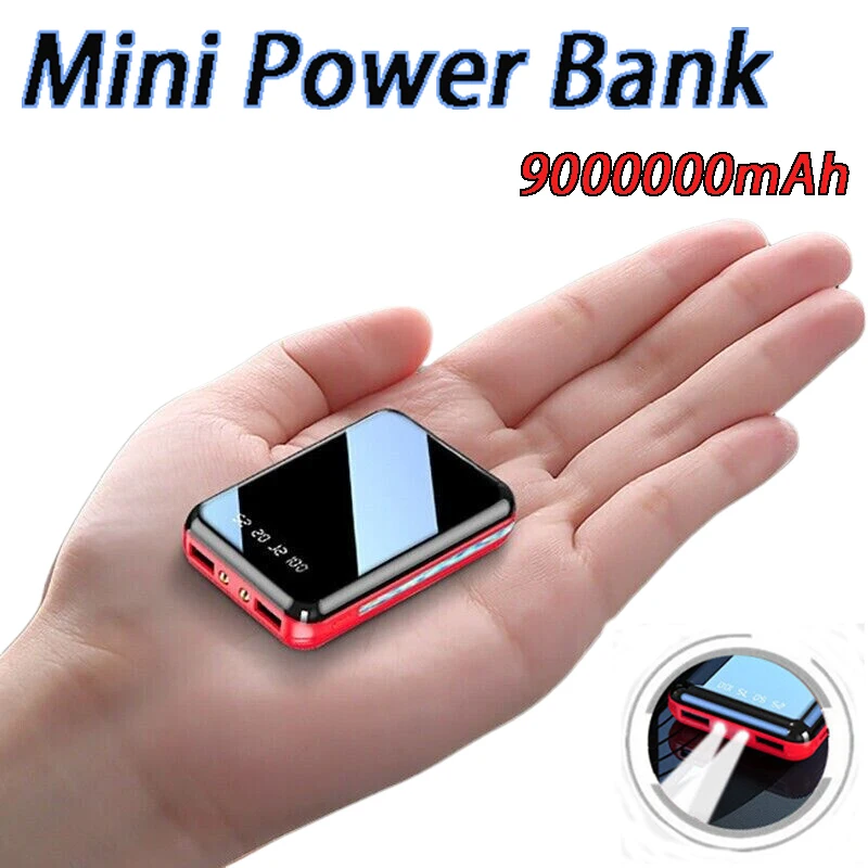 Mini Fast Power Bank 9000000mAh High Capacity Charging External Portable PowerBank 2 USB for Mobile Phone Samsung Huawei Xiaomi