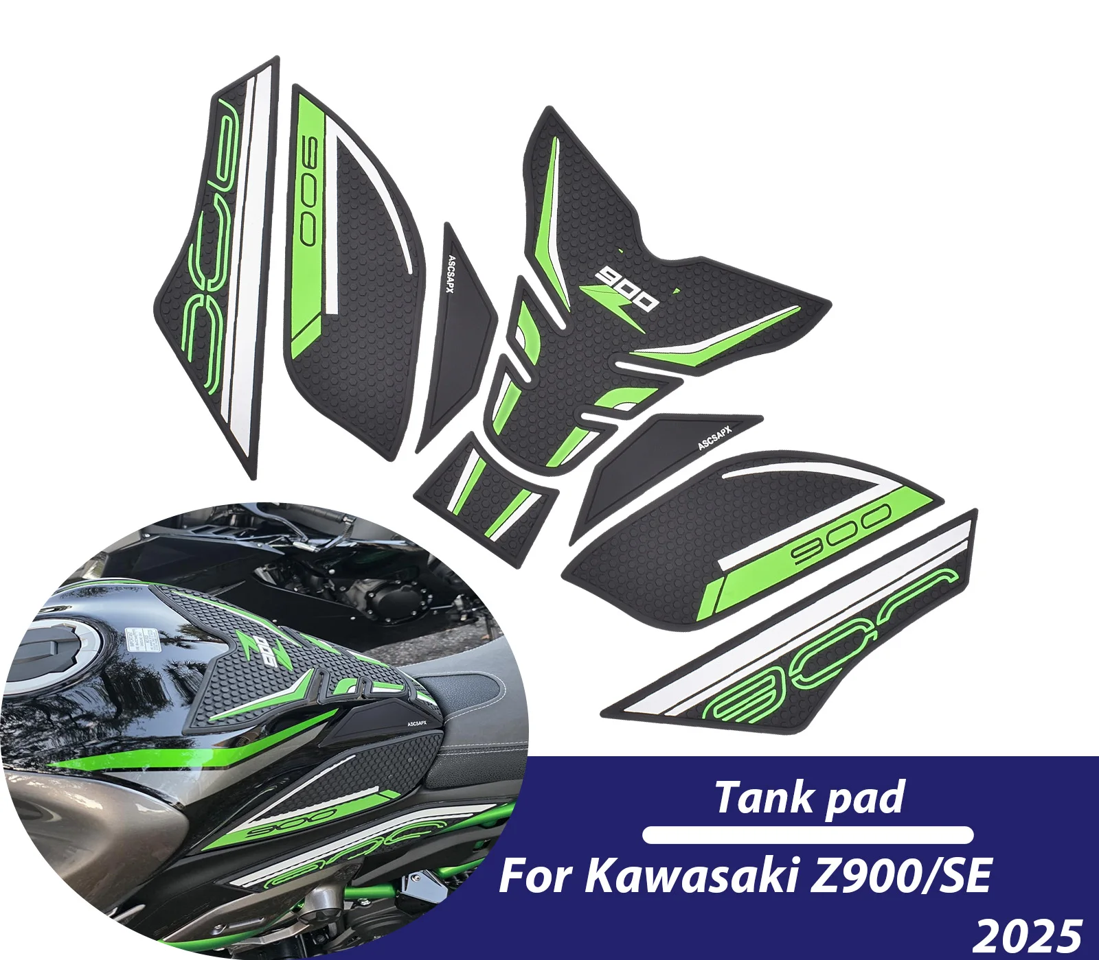 

Для Kawasaki Z 900 2025 2026 Z900 Защитная противоскользящая накладка на бак, наклейка, газовая наколенница, тяговая боковая накладка, аксессуары для мотоциклов ﻿