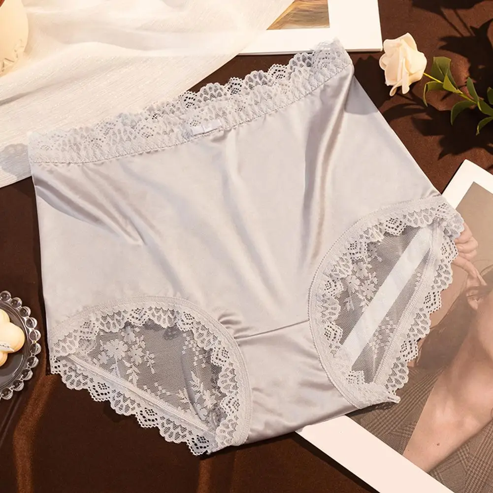 

Satin High Waisted Sexy Brazilian Underwear Lace Oversized Breathable Lingeries Sexy Hot Triangle Pants Japanese Woman Panties