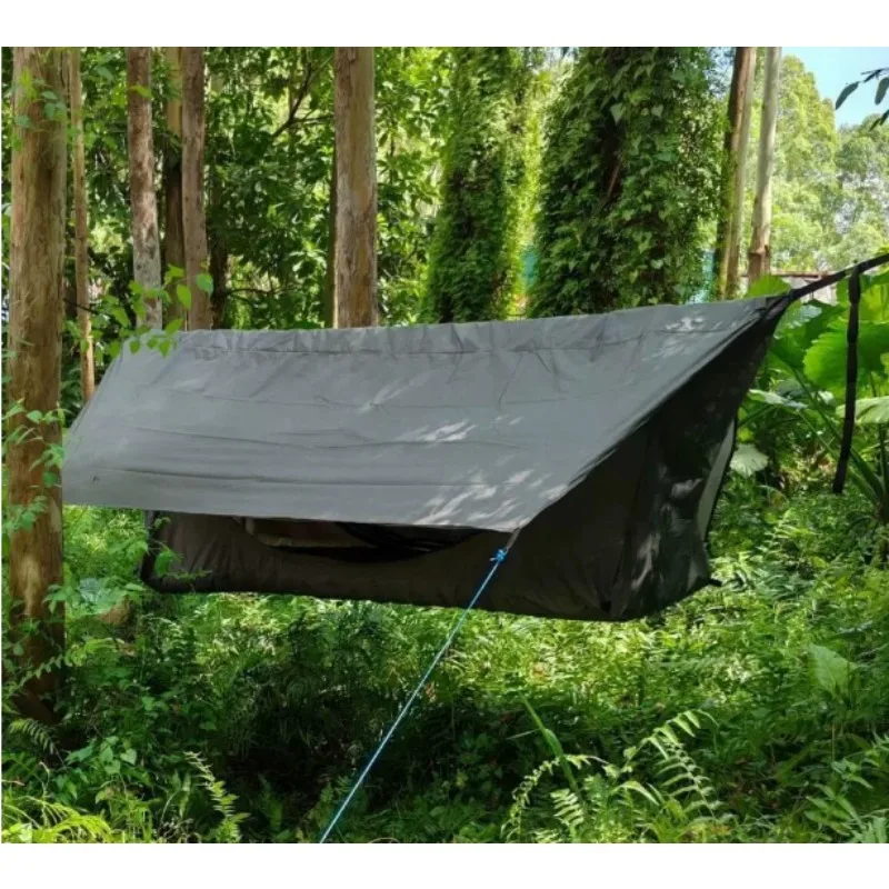 Camping Hammock with Mosquito Net and Inflatable Pad, Zip Design for Adults Outdoor Sleeping