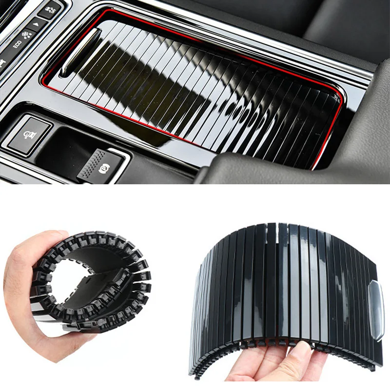 

Car Water Cup Holder Cover Trim Rolling Curtain Center Console Drink Cover Roller For Jaguar XF XFL XE XEL F-PACE Accessories