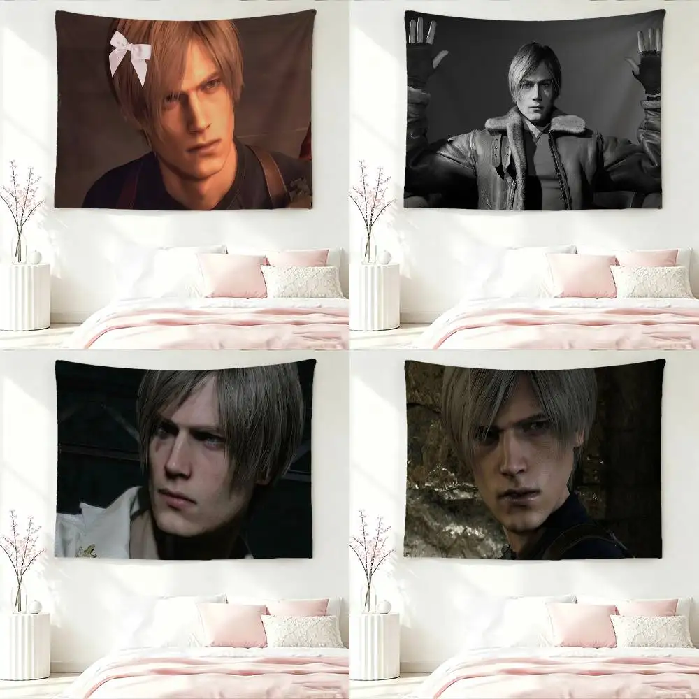 L-Leon S. K-Kennedy Flag Digital Printing Banner for Garage Wall Out Door Decoration Tapestry