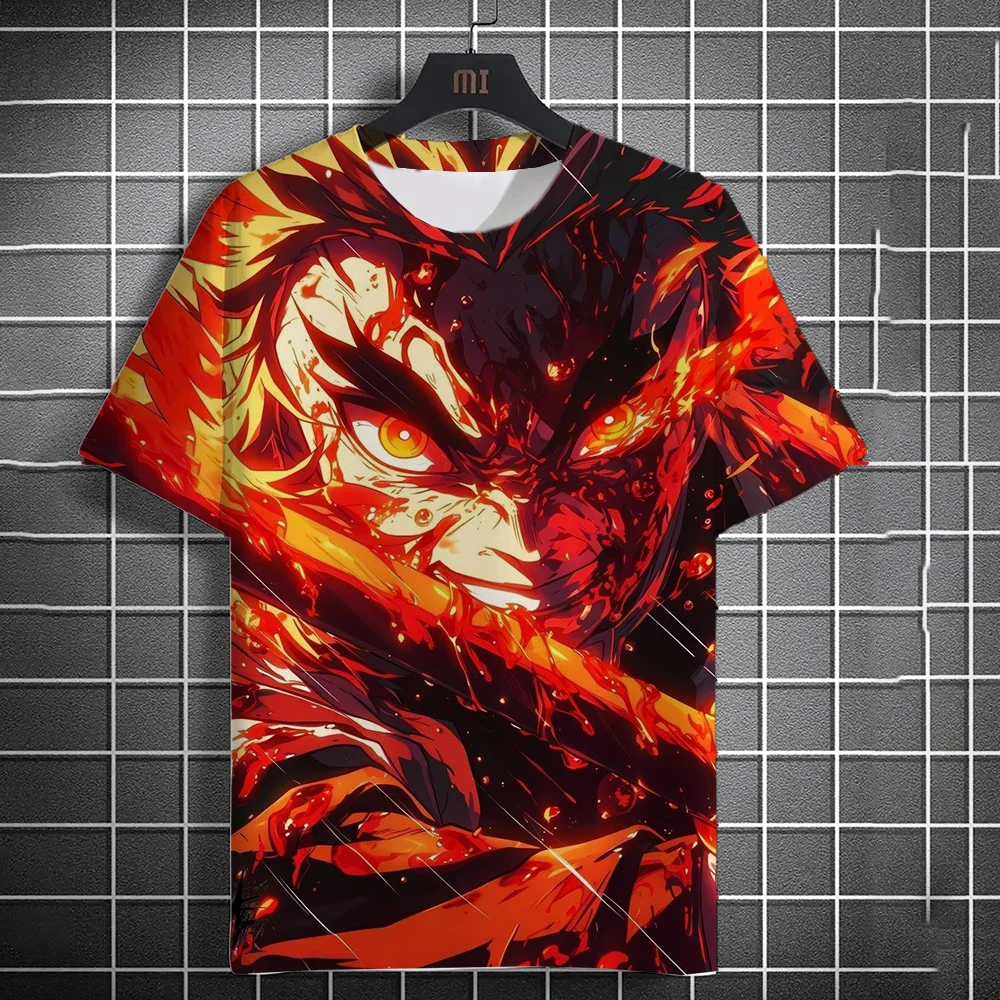 2024 New 3D Men\'s Anime Printed Fashion Casual Short Sleeve T-shirt Casual Anime Summer Short Sleeve New Casual T-shirt