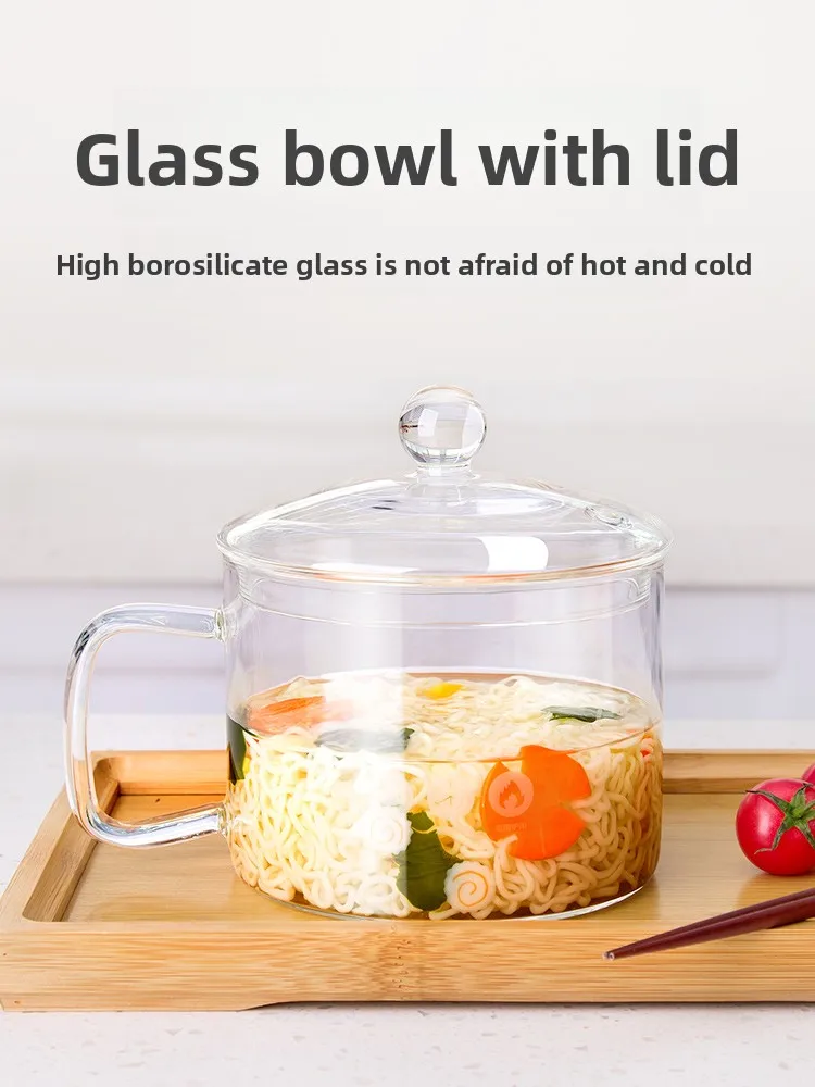 

Large Size Heat Resistant Glass Bowl Creative Fruit Salad Soup Bowl Egg Sted Noodle Instant Ramen Bowl Home Use Diware