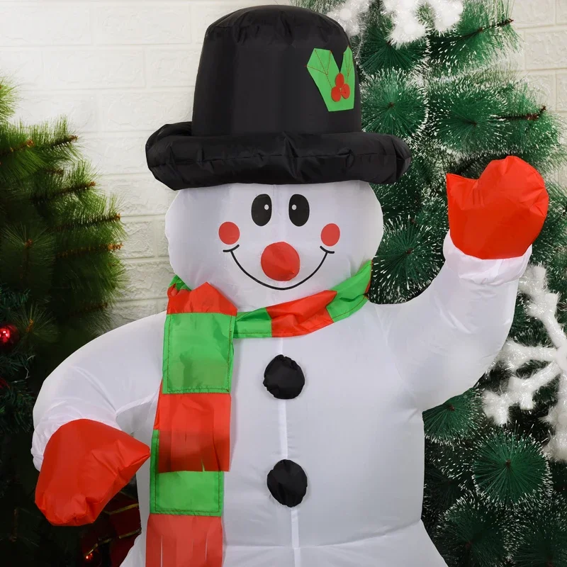 Christmas Inflatable Snowman with Colorful Rotating LED Lights Blow Up Snowman Outdoor Lawn Yard Garden Xmas Holiday Decorations