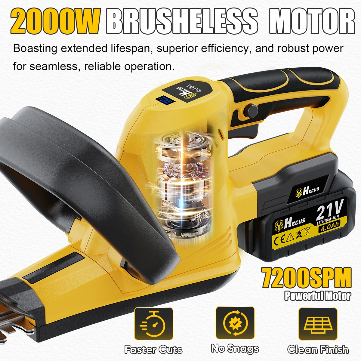 Gardening Tools Battery Powered - Hecus Bezszczotkowy 2000W 7200SPM Elektryczny Nożyce