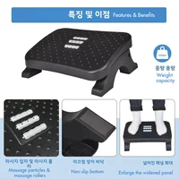 Ergonomic Under Desk Footrest Massage Rollers Leg Rest Pain Relief Non-slip Foot Stool Home Office Work Study Posture Correction 5