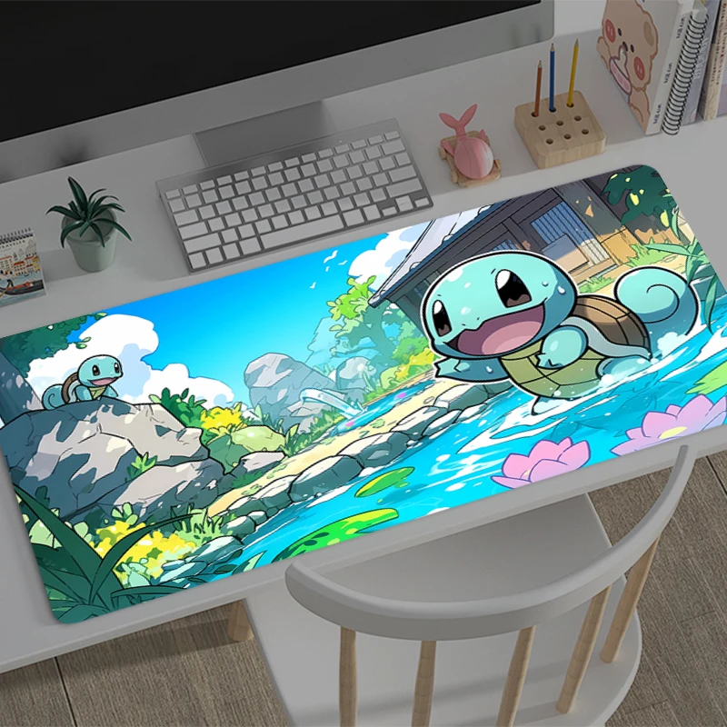 

Large Mouse pad P-Pokemons S-Squirtles game player keyboard pad non-slip office desk mat floor mat coaster PC HD Anime Mousepad