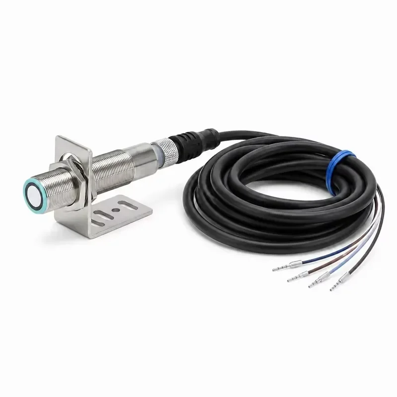18MM Ultrasonic Sensor 500mm Distance NPN Output 10-30VDC Industrial Automation Proximity Switch with Learning Function