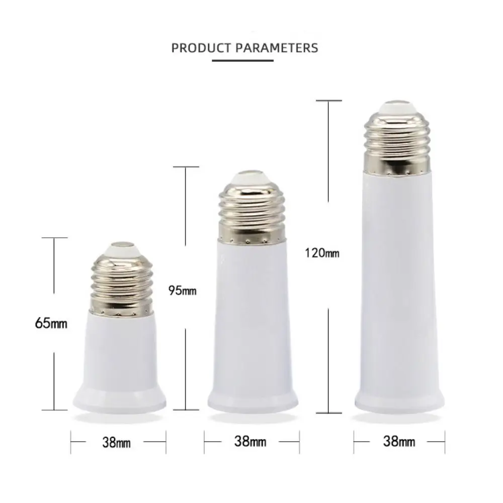 65/95/120mm E27 To E27 Extender Lamp Holder Base Bulb Extend Extension Socket Adapter  LED Light Adapter Converter