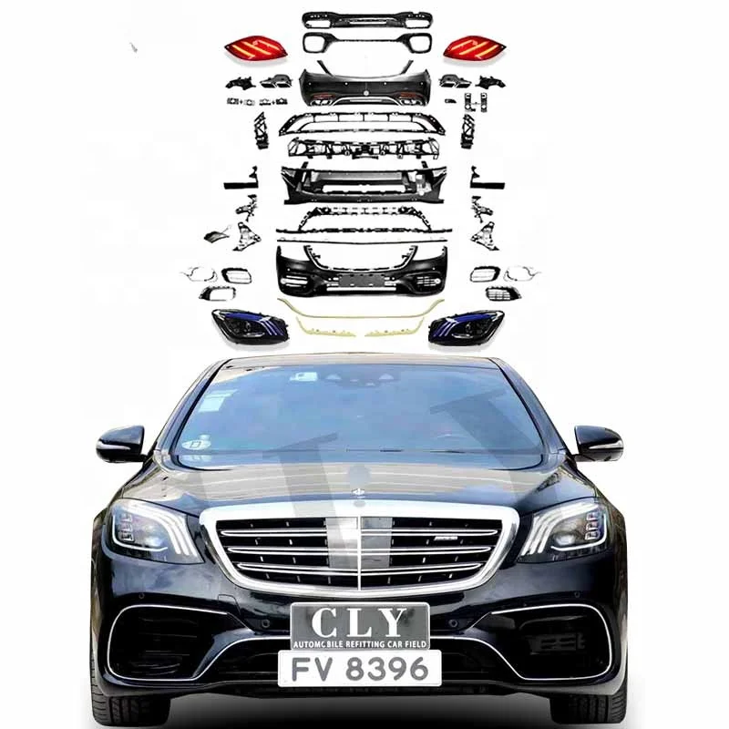 Car Bumper for Mercedes Benz W222 S Class Facelift S63 AMG S65 AMG Body Kit Grille Diffuser 2013+