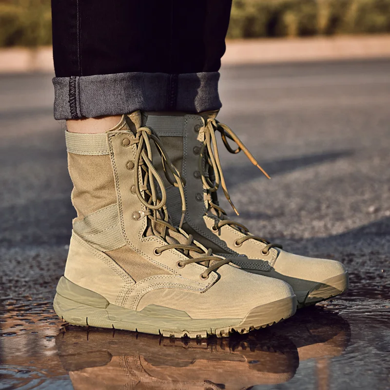 

Мужские охотничьи ботинки для тренировок на открытом воздухе на весну и осень, мужские походные ботинки в джунглях, альпинизм и кемпинг, дышащие