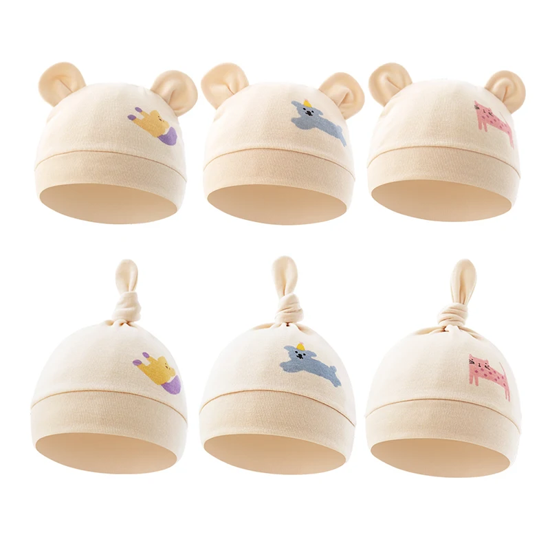 Spring Autumn Baby Fetal Hat Soft Cotton Newborn Beanie 0-3M