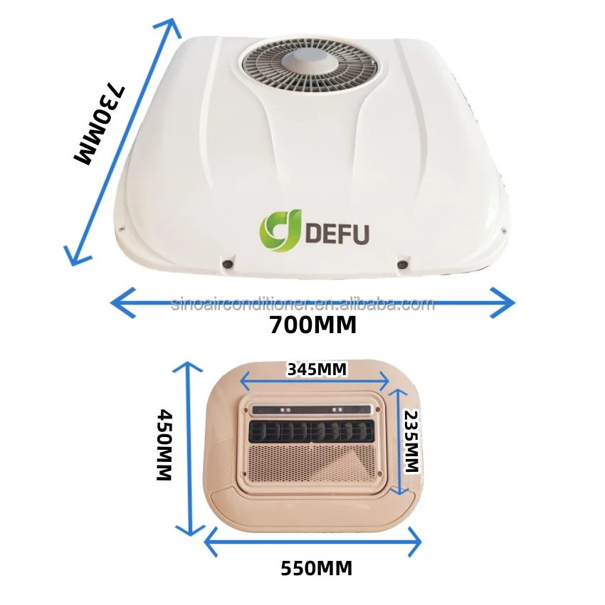 قافلة سقف كهربائي تبريد التيار المتردد 12 فولت 24 فولت مكيف هواء على السطح لمقصورة شاحنة جرار #1
