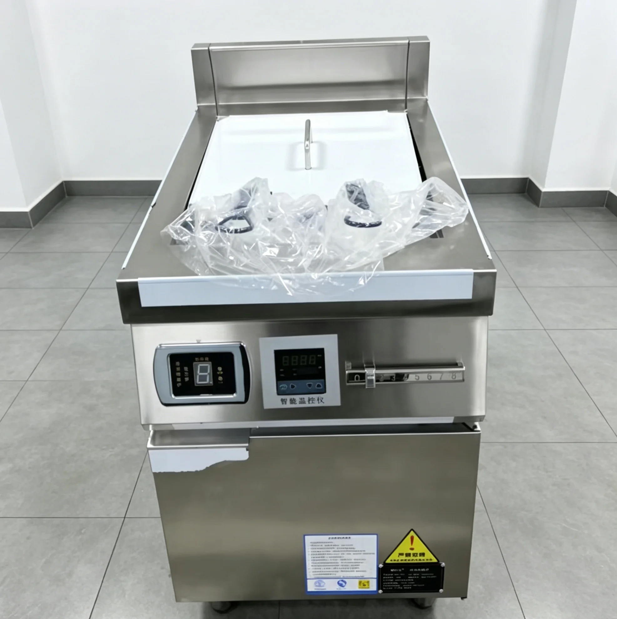 8KW Hot Sale Vertical Commercial Deep Fryer Stainless Steel Intelligent Temperature Control 2 Basket Induction Frying Machine
