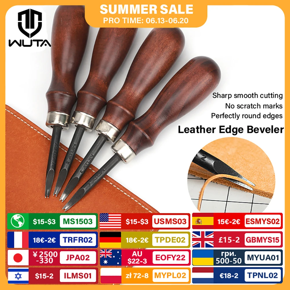 WUTA Sharp skórzana krawędź skos krawędzi Skiving polerowanie narzędzia skórzane DIY Belt Maker stal wysokowęglowa skórzane rzemiosło skos