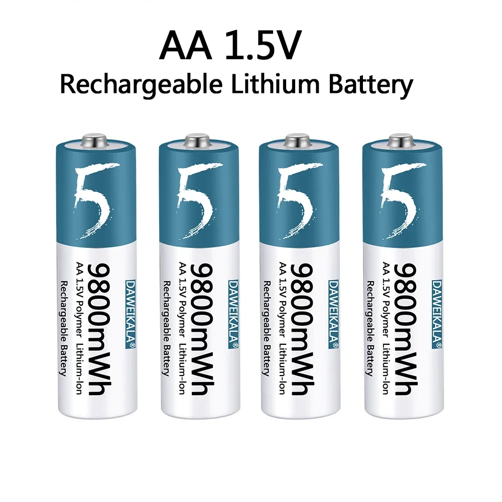 AA Battery 1.5V Li-ion AA Rechargeable Battery 9800mWh AA Lithium-ion Battery for remote control mouse small fan Electric toy