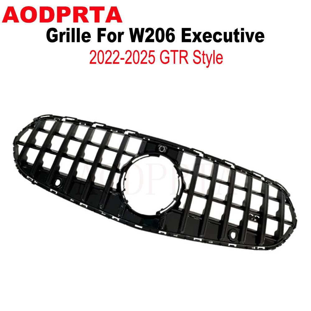 GTR Style Front Bumper Mesh Hood Grille Grill For Mercedes Benz C Class W206 Business Car 2022 2023 2024 2025 GT Style