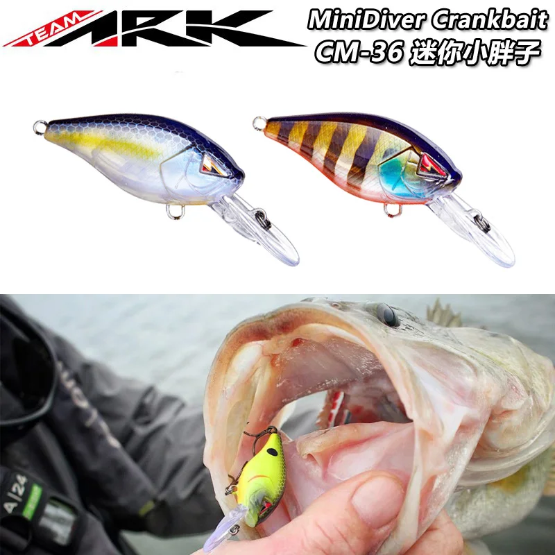 

ARK Hard Bait CM36 Mini Crank Shallow Fat Boy KVD Custom Hook Road Sub Fake Bait Winter Crossmouth Perch