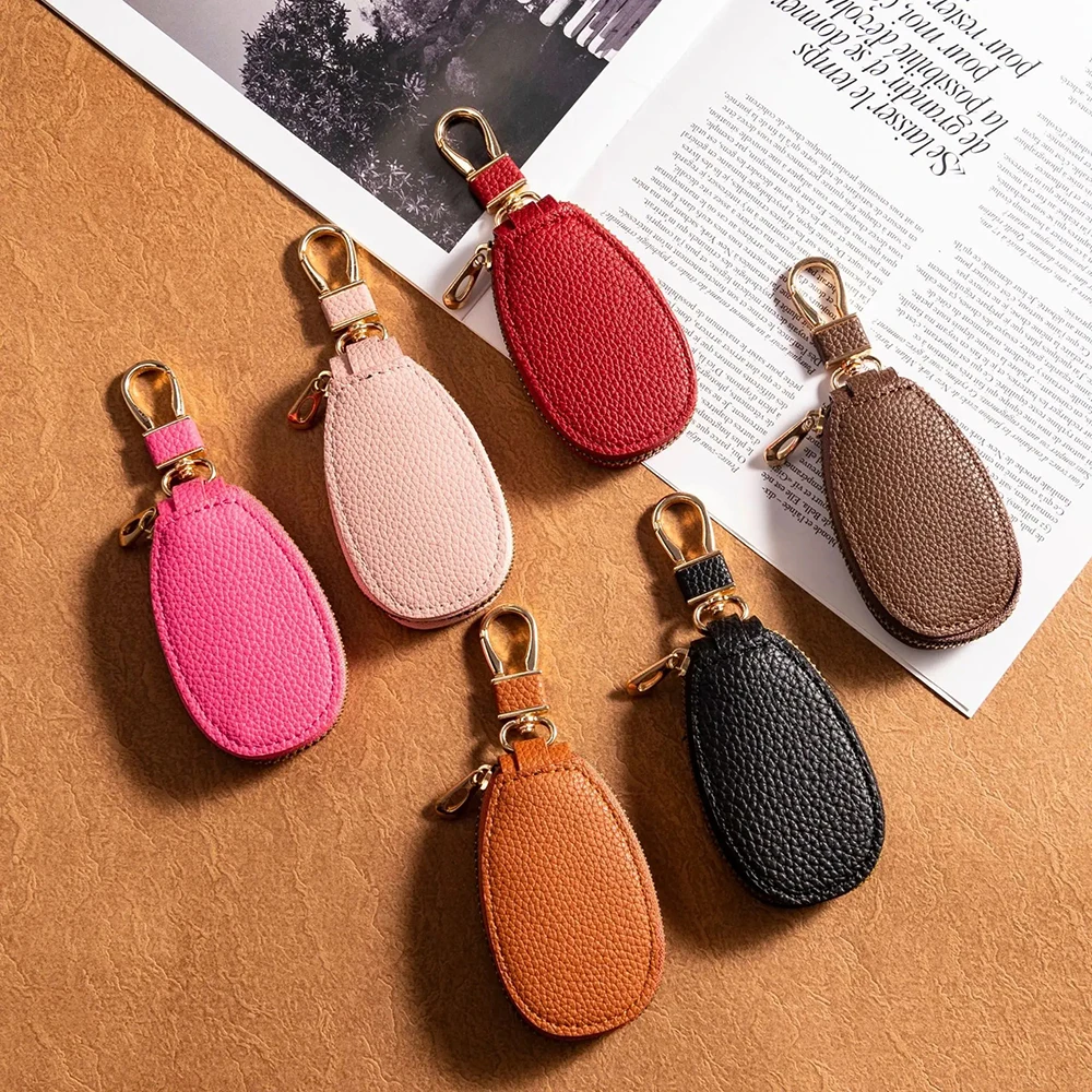 Unisex PU Leather Key Case For Car Key Wallet Pocket Key Hol
