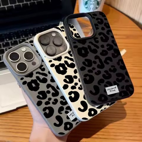 Black Leopard Print Phone Case For OPPO Reno 7 8 10 11 12 13 14 Pro 11F 12F 13F 14F 4 5 6 8T A2 A3 A5 Pro A3X A5X 7Z Soft Cover