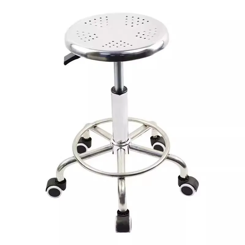 Stainless Steel Round Stool, Workshop, Laboratory, Hospital, School Lifting Rotating Stool, Anti-Static Stool