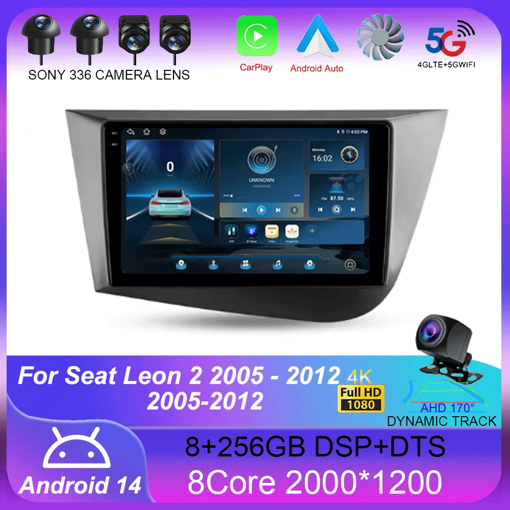 

Android 14 For Seat Leon 2 2005 - 2012 Car Radio Multimedia Video Player Navigation stereo GPS