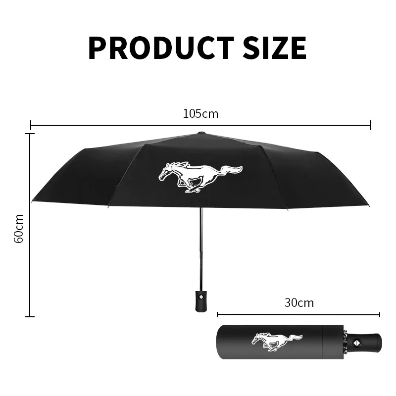 Car Logo Portable Rain Sunshade With Umbrella For Mustang Explorer FIESTA Focus Shelby GT350 Kuga Fusion F-150 Auto Accessories