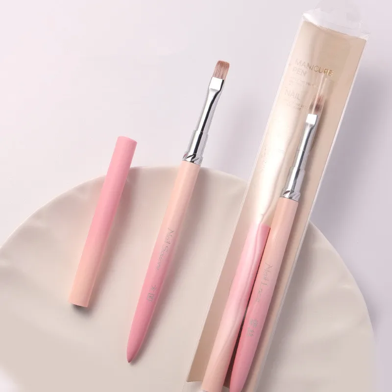 1/13PCS Pink Gradient Handle Nail Drawing Brushes For Manicure Lines Painting Gradient UV GEL Extension Builder Drawing Pen