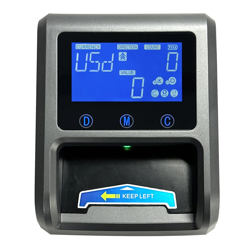 Portable Money Banknote Detector EUR USD ILS Multi Bill Cash Counting Machines with Rechargeable Battery