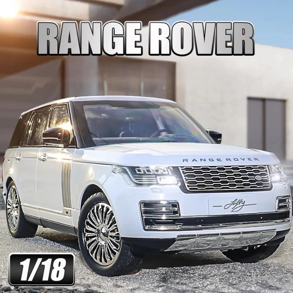 Large 1:18 Scale Range Rover Car Model Toy Alloy Diecast Simulation Doors Opened Pull Back Vehicle Models Collection Boys Gifts