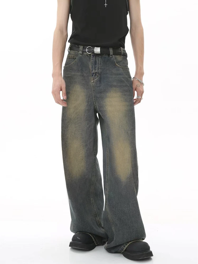 

Autumn Loose Men's Jeans Personality Fashion Straight Casual Vintage Trousers Streetwear Male Clothing Denim Pants