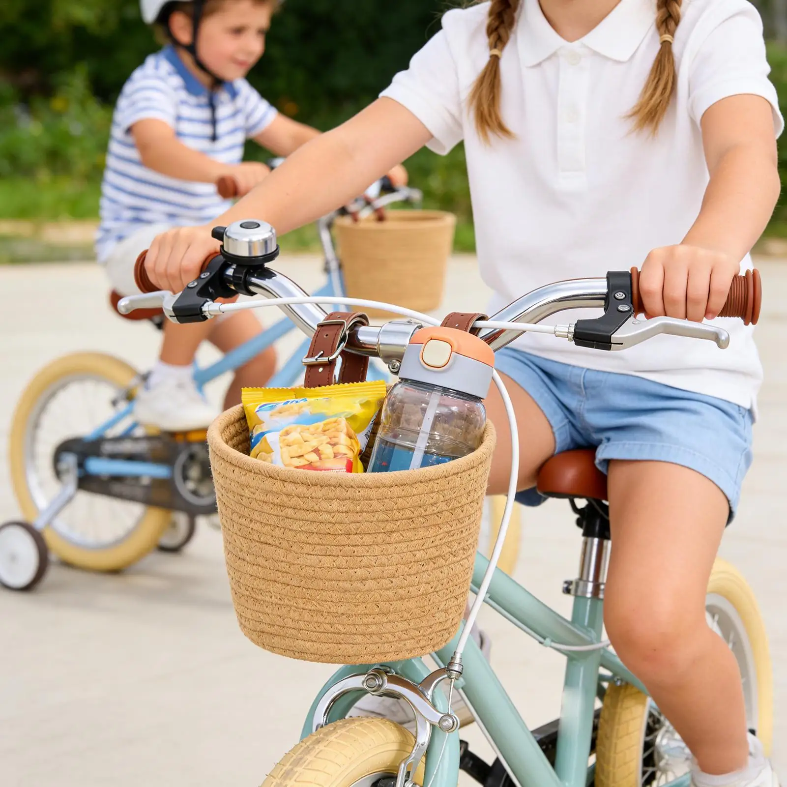 

Велосипедная корзина большой вместимости, передняя сумка для самоката, милая корзина на руль велосипеда для мальчиков, детей, подростков, для езды на велосипеде на открытом воздухе