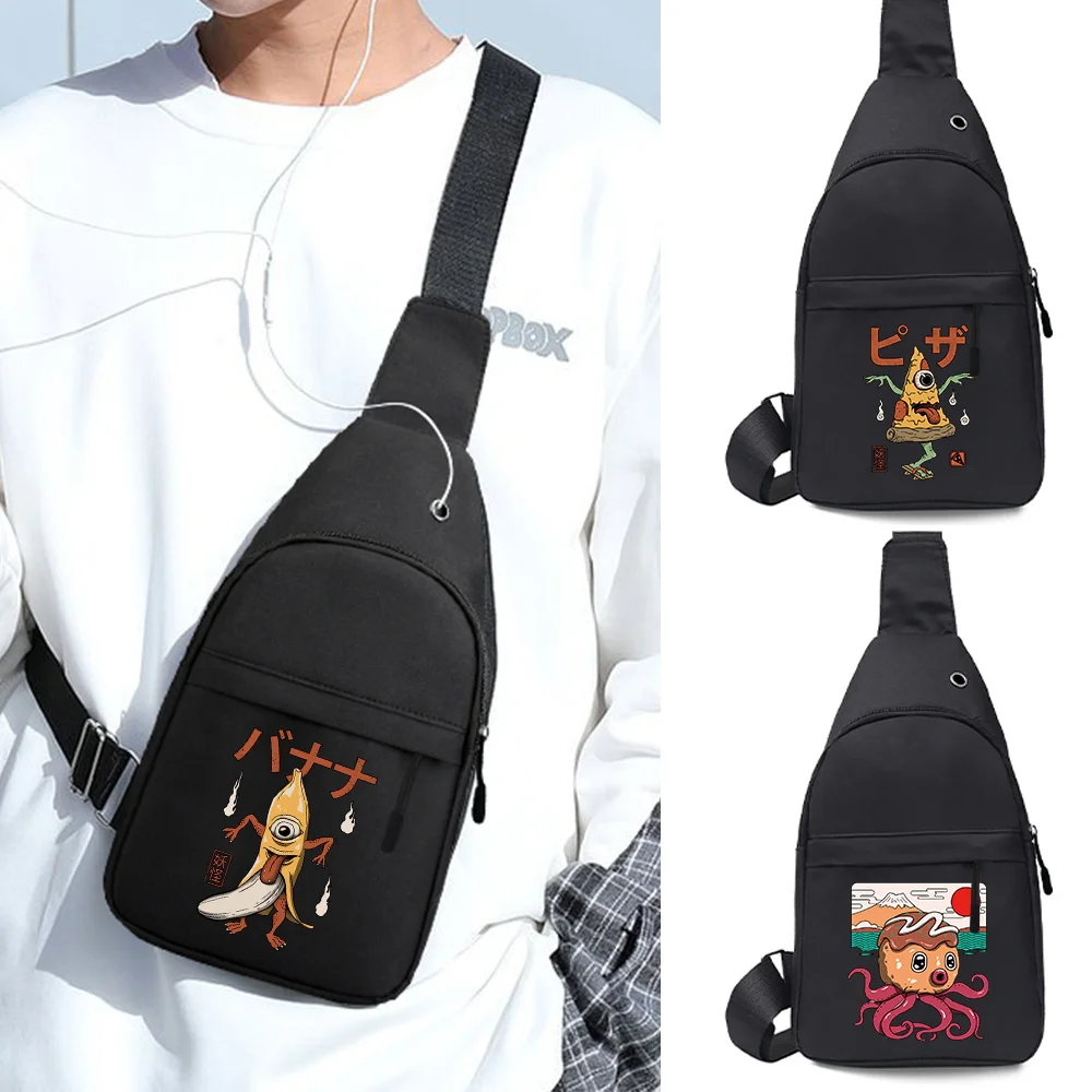 

Сумка-слинг на грудь для телефона и мелочей, портативная, с милым рисунком монстра, на одно плечо, повседневная, кроссбоди-рюкзак