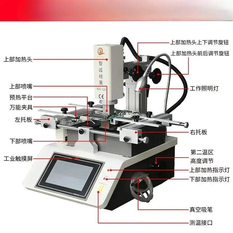 

BGA repair WDS-520 non-optical chip dismantling and welding table three temperature zone repair table welding