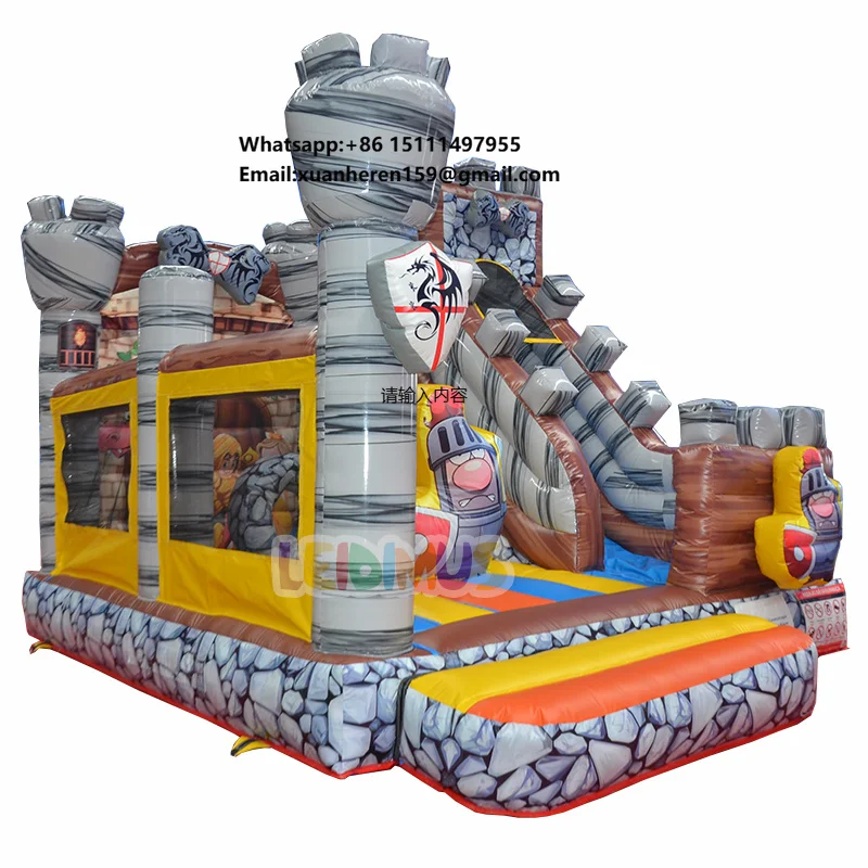Majestic Castle Inflatable Play Center with Knight and Drago Theme Offering Young Warriors an Medieval Adventure